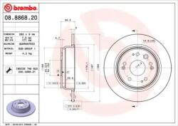 BREMBO Féktárcsa tömör Ø282mm 08.8868. 20