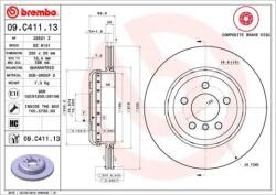 BREMBO Féktárcsa Kétrészes féktárcsa Ø330mm 09. C411.13