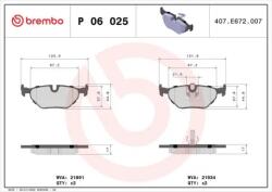 BREMBO fékbetét készlet, tárcsafék P06 025