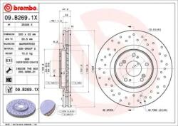 BREMBO féktárcsa perforált/belső hűtéses Ø320mm 09. B269.1X