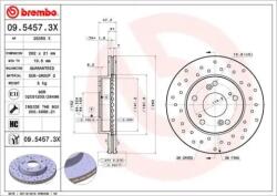 BREMBO fékkorong lyukasztás/belső hűtött Ø262mm 09.5457. 3x