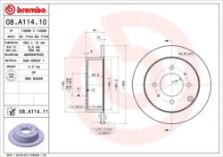 BREMBO Féktárcsa tömör Ø262mm 08. A114.11