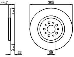 Bosch szellőző féktárcsa Ø305mm 0 986 478 711