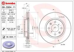 BREMBO Féktárcsa szellőző Ø256mm 09. C934.11