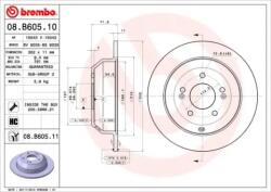 BREMBO Féktárcsa tömör Ø302mm 08. B605.11