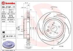 BREMBO Féktárcsa hornyolt Ø345mm 09. C181.11