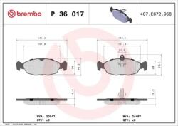 BREMBO fékbetét készlet, tárcsafék P36 017
