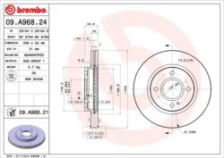 BREMBO Féktárcsa szellőző Ø258mm 09. A968.21