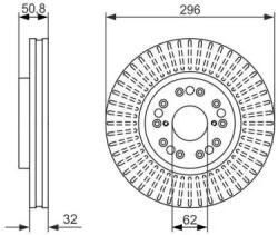 Bosch szellőző féktárcsa Ø296mm 0 986 479 485