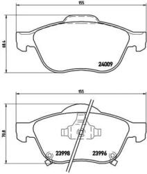 BREMBO fékbetét készlet, tárcsafék P83 043