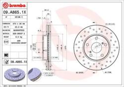 BREMBO fékkorong lyukasztás/belső hűtött Ø273mm 09. A865.1X