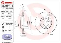 BREMBO Féktárcsa szellőző Ø266mm 09. C657.11