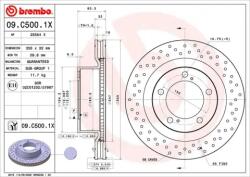 BREMBO Féktárcsa Xtra - fúrt 09. C500.1X