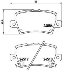 BREMBO fékbetét készlet, tárcsafék P28 038