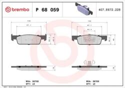 BREMBO fékbetét készlet, tárcsafék P68 059