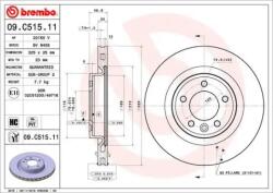 BREMBO féktárcsa belső hűtéses Ø325mm 09. C515.11