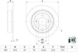 Bosch Féktárcsa tömör Ø302mm 0 986 479 E45