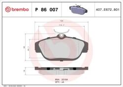 BREMBO fékbetét készlet, tárcsafék P86 007