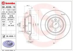 BREMBO Féktárcsa tömör Ø302mm 08. A536.11