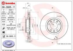 BREMBO Féktárcsa belső hűtéses Ø283mm 09. C825.11