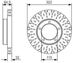 Bosch szellőző féktárcsa Ø322mm 0 986 479 A64