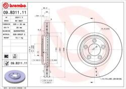 BREMBO Féktárcsa szellőző Ø326mm 09. B311.11