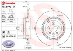 BREMBO Féktárcsa szellőző Ø365mm 09. A774.11