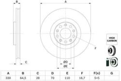 Bosch szellőző féktárcsa Ø330mm 0 986 479 E88