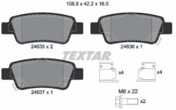 TEXTAR fékbetét készlet, tárcsafék 2463501