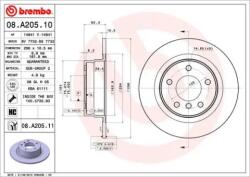 BREMBO Féktárcsa tömör Ø296mm 08. A205.11