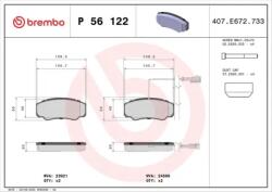 BREMBO fékbetét készlet, tárcsafék P56 122