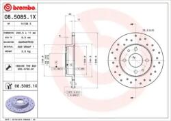 BREMBO féktárcsa perforált Ø240mm 08.5085. 1X