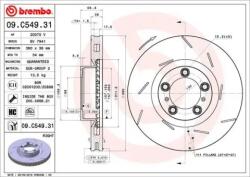 BREMBO Féktárcsa hornyolt Ø360mm 09. C549.31