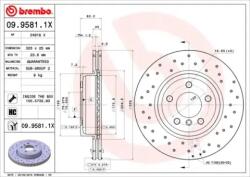 BREMBO féktárcsa perforált/belső hűtéses Ø325mm 09.9581. 1X