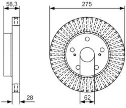 Bosch szellőző féktárcsa Ø275mm 0 986 479 A97