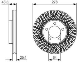 Bosch szellőző féktárcsa Ø278mm 0 986 479 699