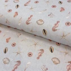  Dekorációs anyag Shells linen ecru digital print