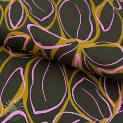 Viszkóz ROSELLA STRETCH Abstract flow dark green