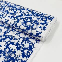  Viszkóz STRETCH Flowers cobalt