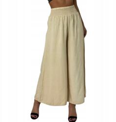 Och Bella Laza széles gumis női nadrág széles szárú nyári krémszínű XL (BI-3069-beige-XL)