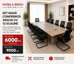  Set masa conferinta 300cm cu 12 scaune, culoare 3101, YF805-300 + CH-385C