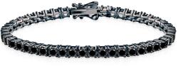 SAVICKI Brățară tennis din argint negru cu moissanite negre 3, 4 mm 15 cm