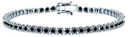 SAVICKI Brățară tennis Luminy 3, 2 mm: aur alb, diamante negre - savicki - 29 339,00 RON