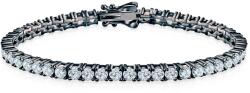 SAVICKI Brățară tennis din argint negru cu moissanite albe 3, 4 mm 21 cm
