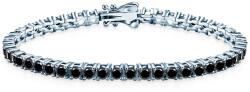 SAVICKI Brățară tennis argint cu moissanite negre 3, 4 mm 18 cm