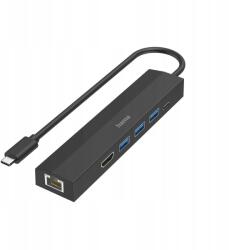 Hama Usb-c elosztó, 6 port, 3x Usb A, Usb-c, Hdmi, Lan (00200144)