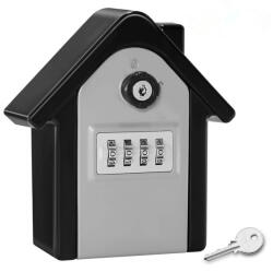 ASTRO Cutie pentru chei waterproof Astro, caseta exterior cu cod mecanic din 4 cifre, material aliaj zinc, dimensiuni 15 cm x 13.5 cm x 5, 5 cm, negru/gri (sid580)