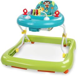 Bright Starts Carucior de mers Bright Starts Giggling Safari, verdealbastru, 3 inaltimi, cu spatar inalt (93187510)