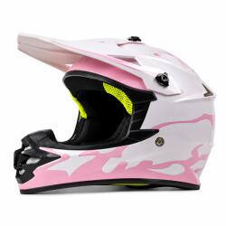 Fixato Casca Moto/Enduro FIXATO, Interior Confortabil, Ventilatie Multipla, pentru Moto, Cross, Enduro, ATV, Dirt Bike, Roz, L 53-54cm (enduro-2-roz-L)