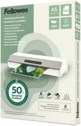 Fellowes Meleglamináló fólia, 80 mikron, A5, matt, 100 db, FELLOWES "Light", (100 db) (100143437) (100143437)